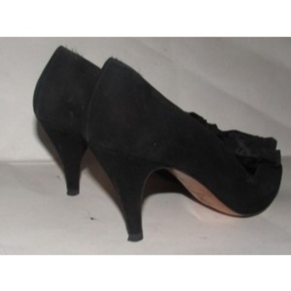 Saint Laurent RETRO Mod Black Suede w Chiffon Rose - Picture 5 of 10